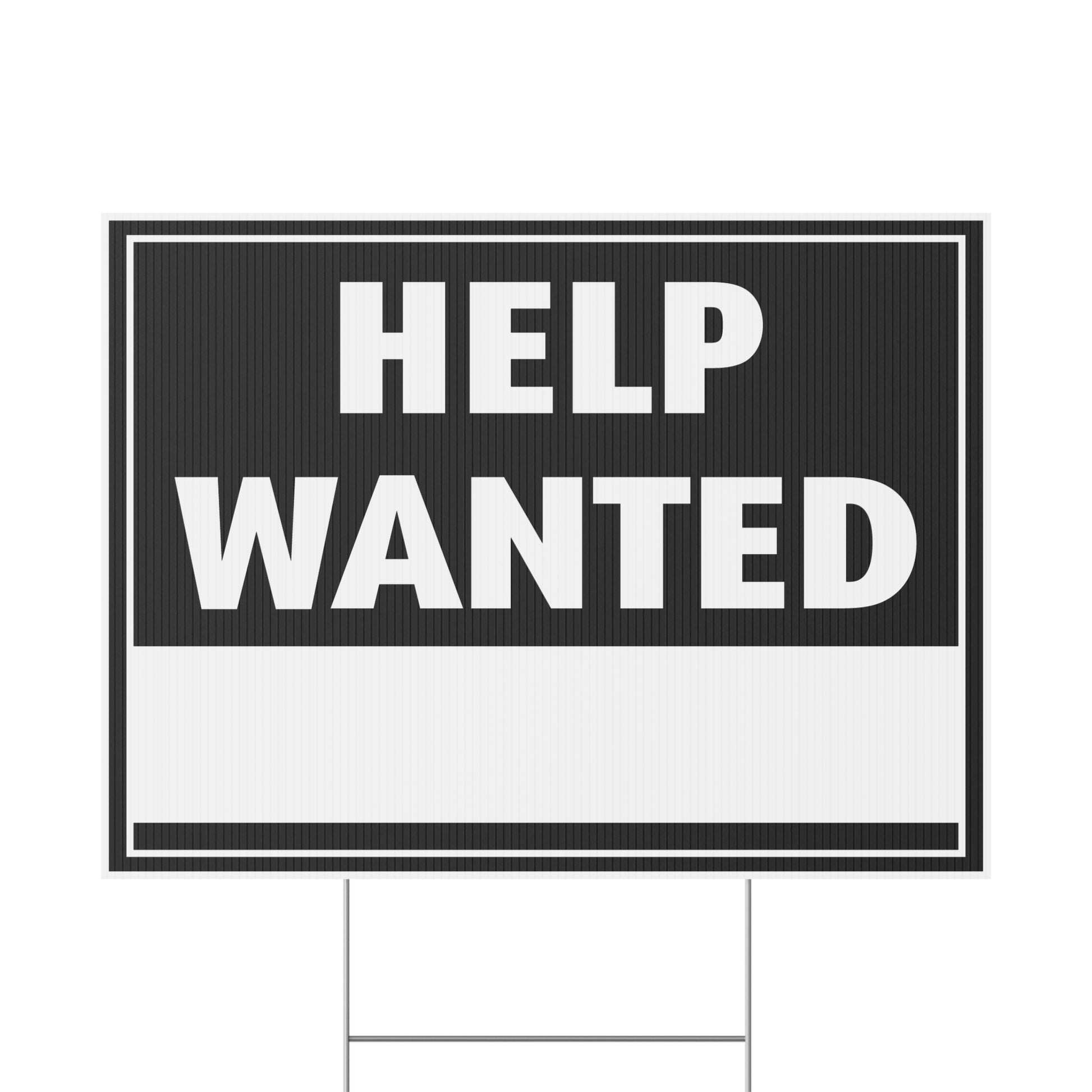 Help Wanted Write Any Message Sign Black White