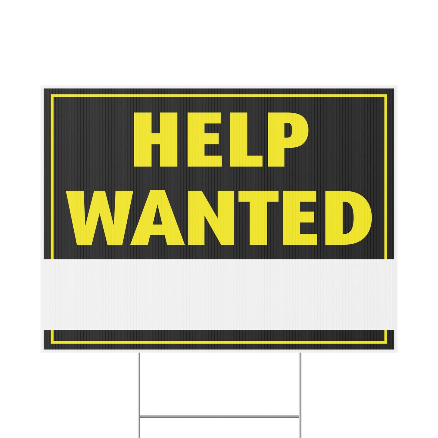 Help Wanted Write Any Message Sign Yellow Black White