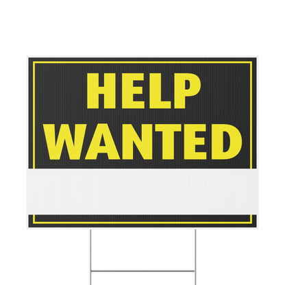 Help Wanted Write Any Message Sign Yellow Black White