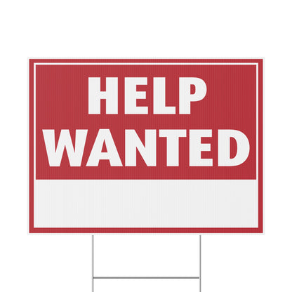 Help Wanted Write Any Message Sign Red White