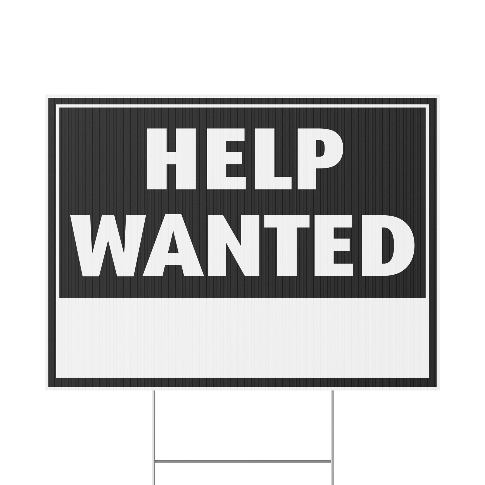 Help Wanted Write Any Message Sign Black White