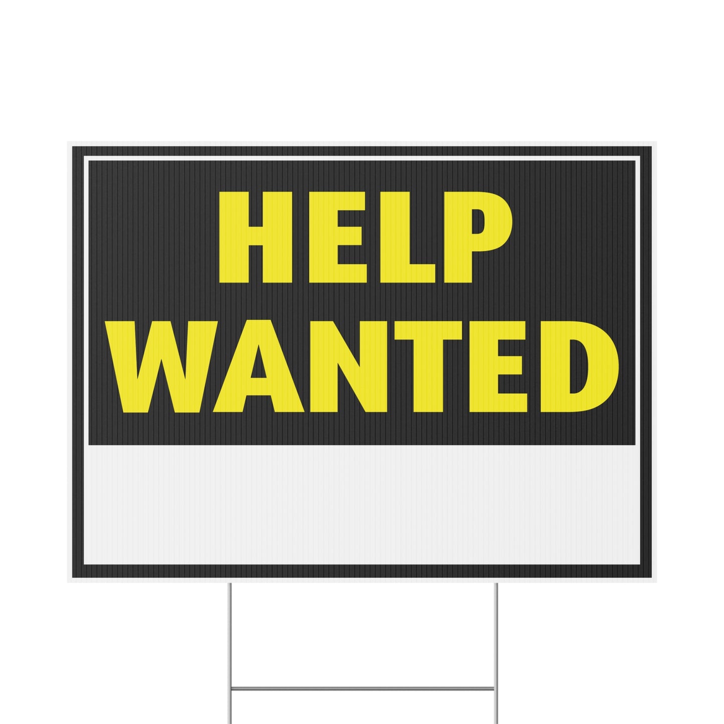 Help Wanted Write Any Message Sign Yellow Black White