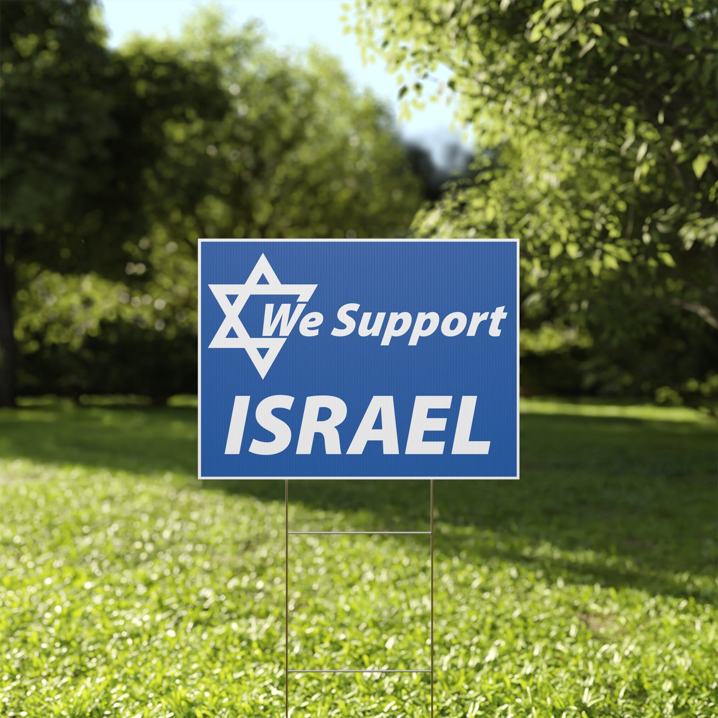 Stand with Israel, Support Israel, Yard Sign, 18x12, 24x18, or 36x24 inch, Double Sided, H-Stake Included, v7