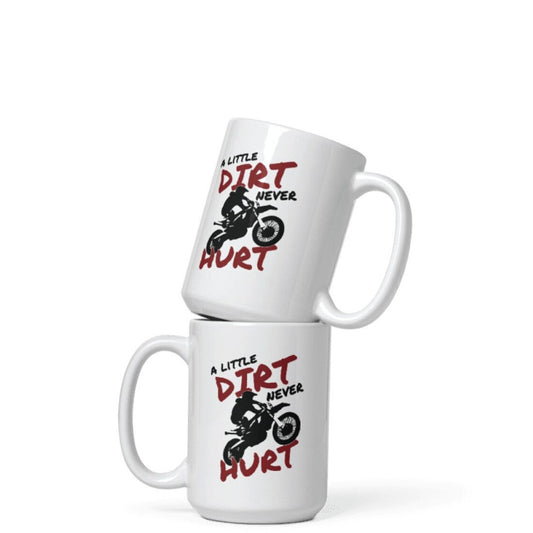 A Little Dirt Never Hurt, Dirtbike Coffee Mug 11oz | 15oz | 20oz, Black Ringer Coffee Mug 11oz, Stainless Steel Travel Mug 14oz Ceramic Drinkware