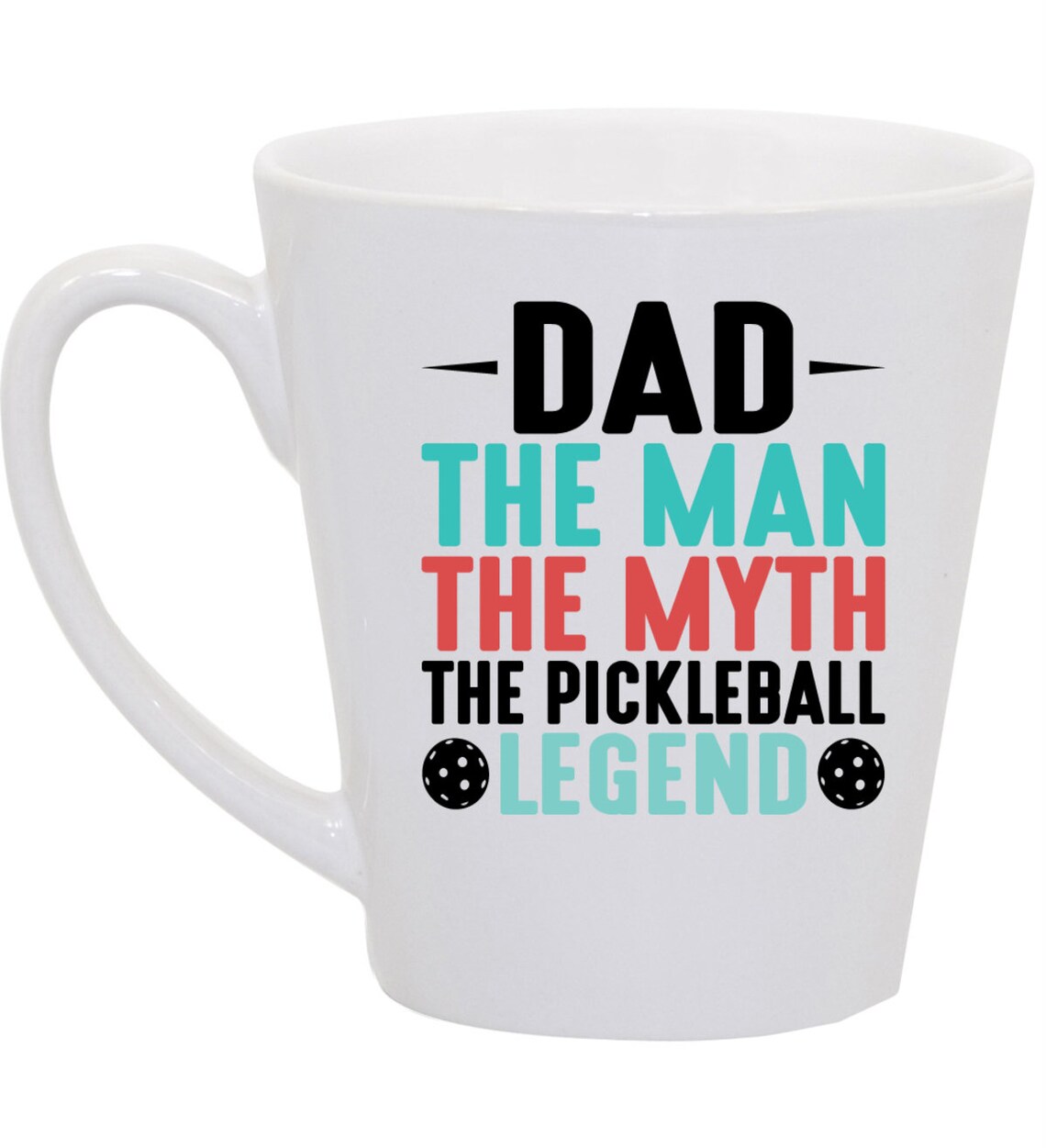 Pickle Ball Dad Man Myth Legend Pickleball Coffee Mug, 11oz, 15oz, 20oz, Black Ringer Coffee Mug 11oz, Stainless Steel Travel Mug 14oz Ceramic Drinkware