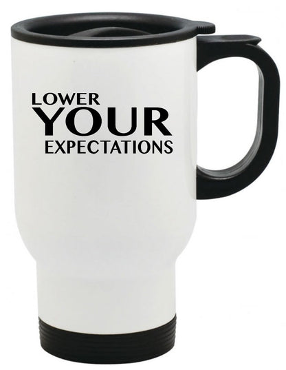 Lower Your Expectations Coffee Mug, 11oz, 15oz, 20oz, Black Ringer Coffee Mug 11oz, Stainless Steel Travel Mug 14oz Ceramic Drinkware