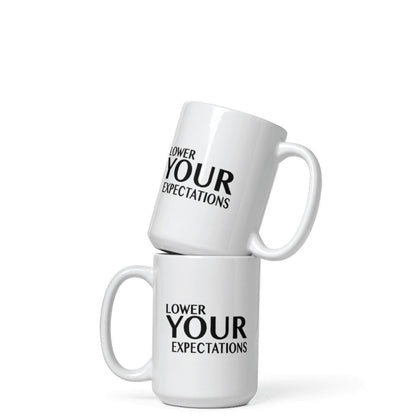 Lower Your Expectations Coffee Mug, 11oz, 15oz, 20oz, Black Ringer Coffee Mug 11oz, Stainless Steel Travel Mug 14oz Ceramic Drinkware