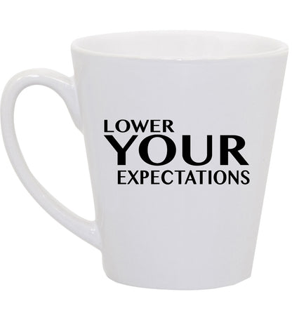 Lower Your Expectations Coffee Mug, 11oz, 15oz, 20oz, Black Ringer Coffee Mug 11oz, Stainless Steel Travel Mug 14oz Ceramic Drinkware