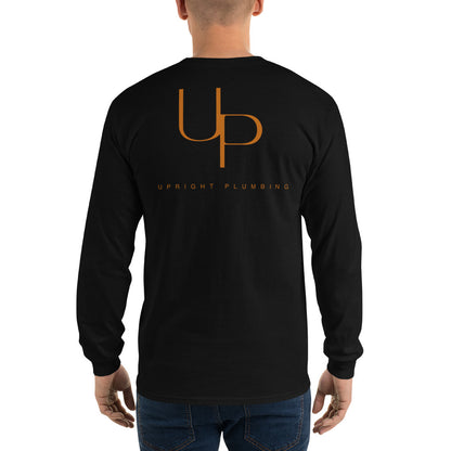 Upright Plumbing Front and Back Print Men’s Long Sleeve Shirt