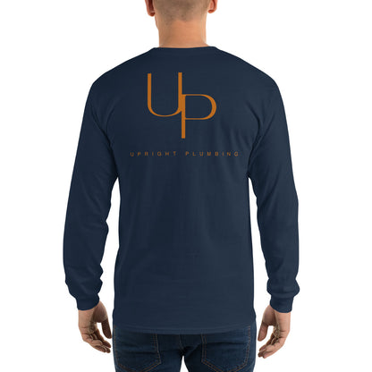 Upright Plumbing Front and Back Print Men’s Long Sleeve Shirt