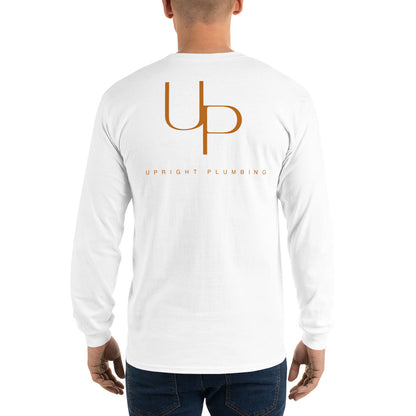 Upright Plumbing Front and Back Print Men’s Long Sleeve Shirt