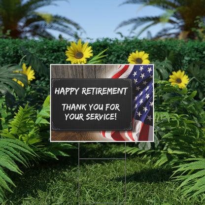 Military Retirement Thank You For Service Yard Sign