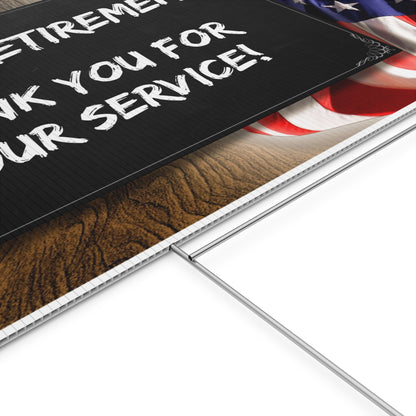 Military Retirement Thank You For Service Yard Sign