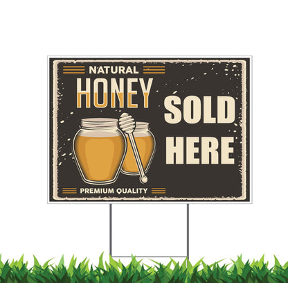 Natural Honey Sold Here Sign Premium Quality