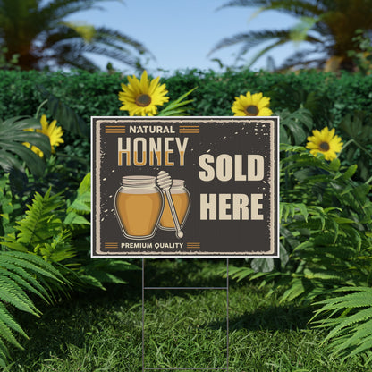 Natural Honey Sold Here Sign Premium Quality