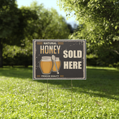 Natural Honey Sold Here Sign Premium Quality