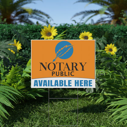 Notary Public Available Here Yard Sign