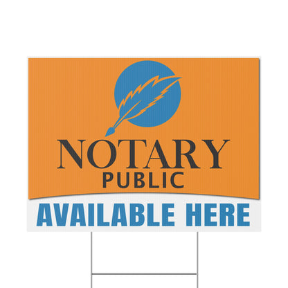 Notary Public Available Here Yard Sign