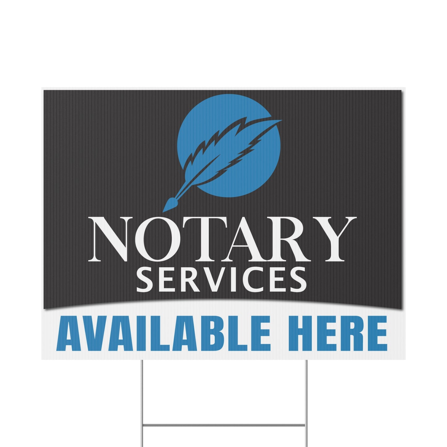 Notary Services, Notary Public Yard Sign, 18x12, 24x18, 36x24, Double Sided H-Stake Included, v1