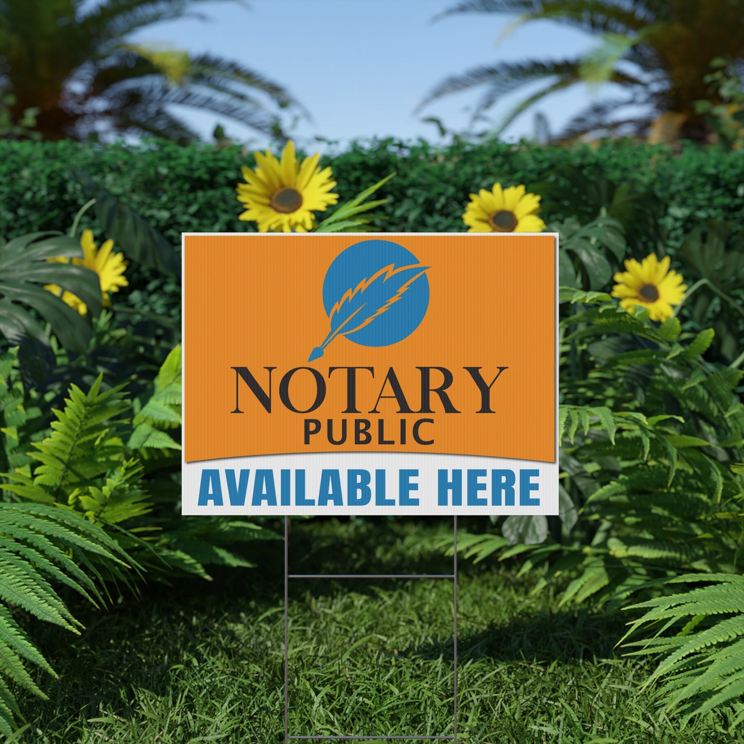 Notary Services, Notary Public Yard Sign, 18x12, 24x18, 36x24, Double Sided H-Stake Included, v2