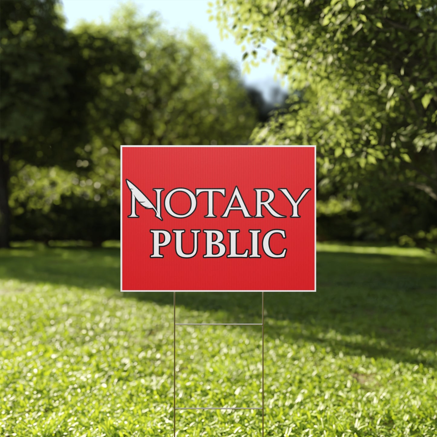 Notary Services, Notary Public Yard Sign, 18x12, 24x18, 36x24, Double Sided H-Stake Included, v4