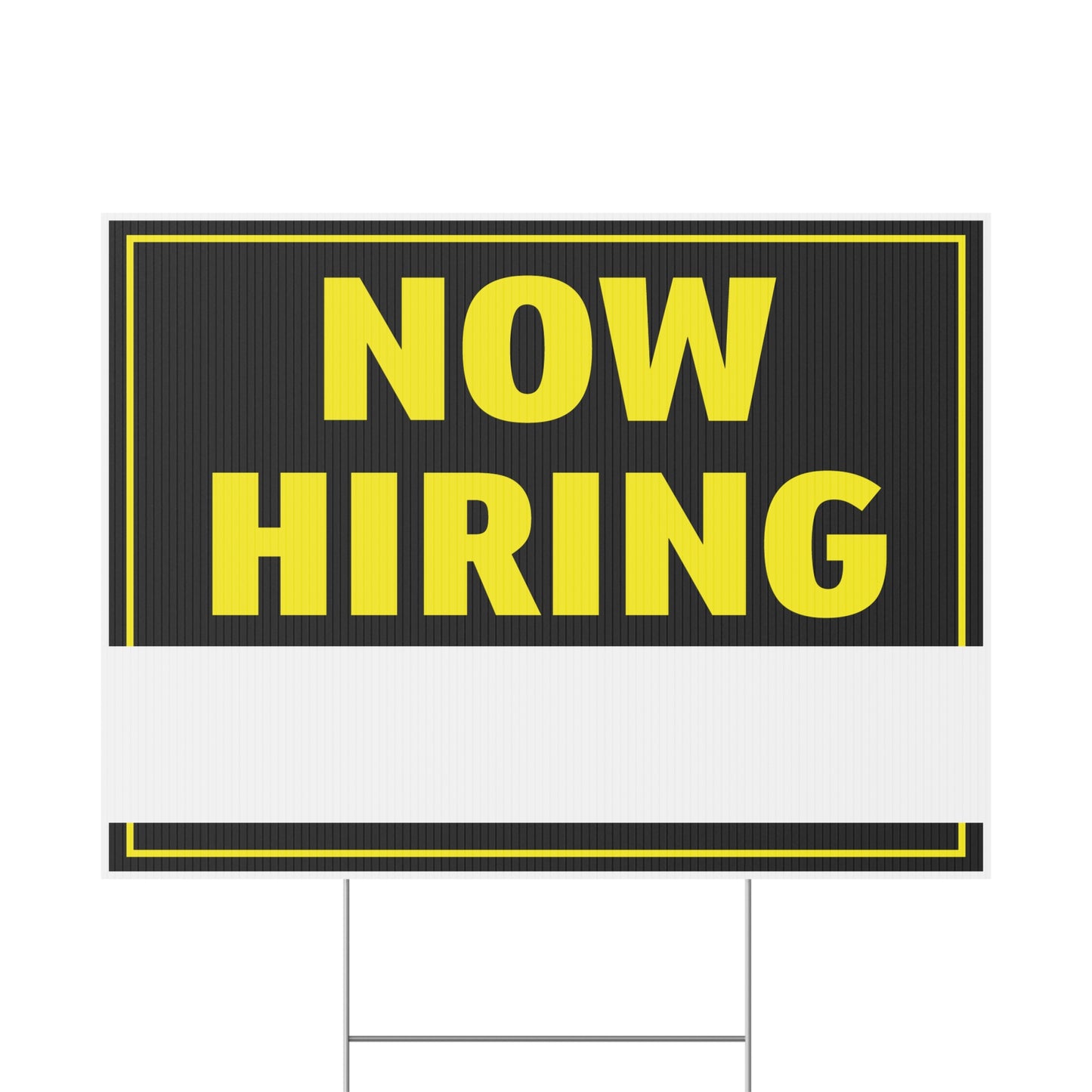 Now Hiring Write Any Message Yard Sign Yellow Black