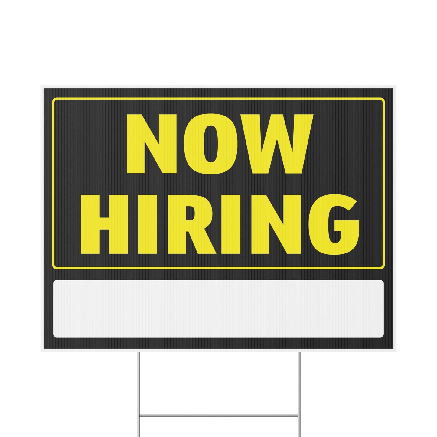 Now Hiring Write Any Message Yard Sign Yellow Black White