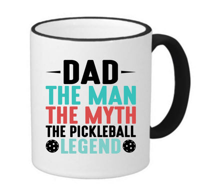 Pickle Ball Dad Man Myth Legend Coffee Mug Ringer
