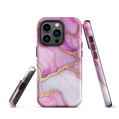 Pink Marble Agate Pattern iPhone 15 Pro Case 