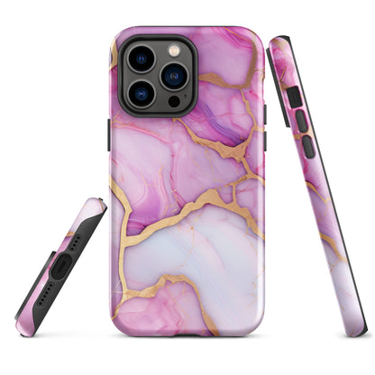 Pink Marble Agate Pattern iPhone 15 Case