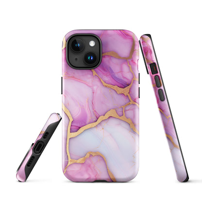 Pink Marble Agate Pattern iPhone 15 Pro Max Case