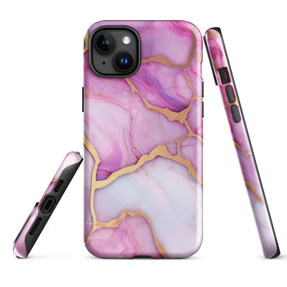 Pink Marble Agate Pattern iPhone 14 Case