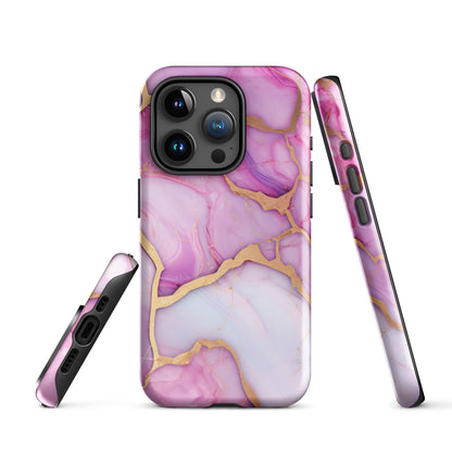 Pink Marble Agate Pattern iPhone 14 Pro Case 