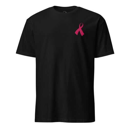 Pink Ribbon Awareness Embroidered Soft T-Shirt
