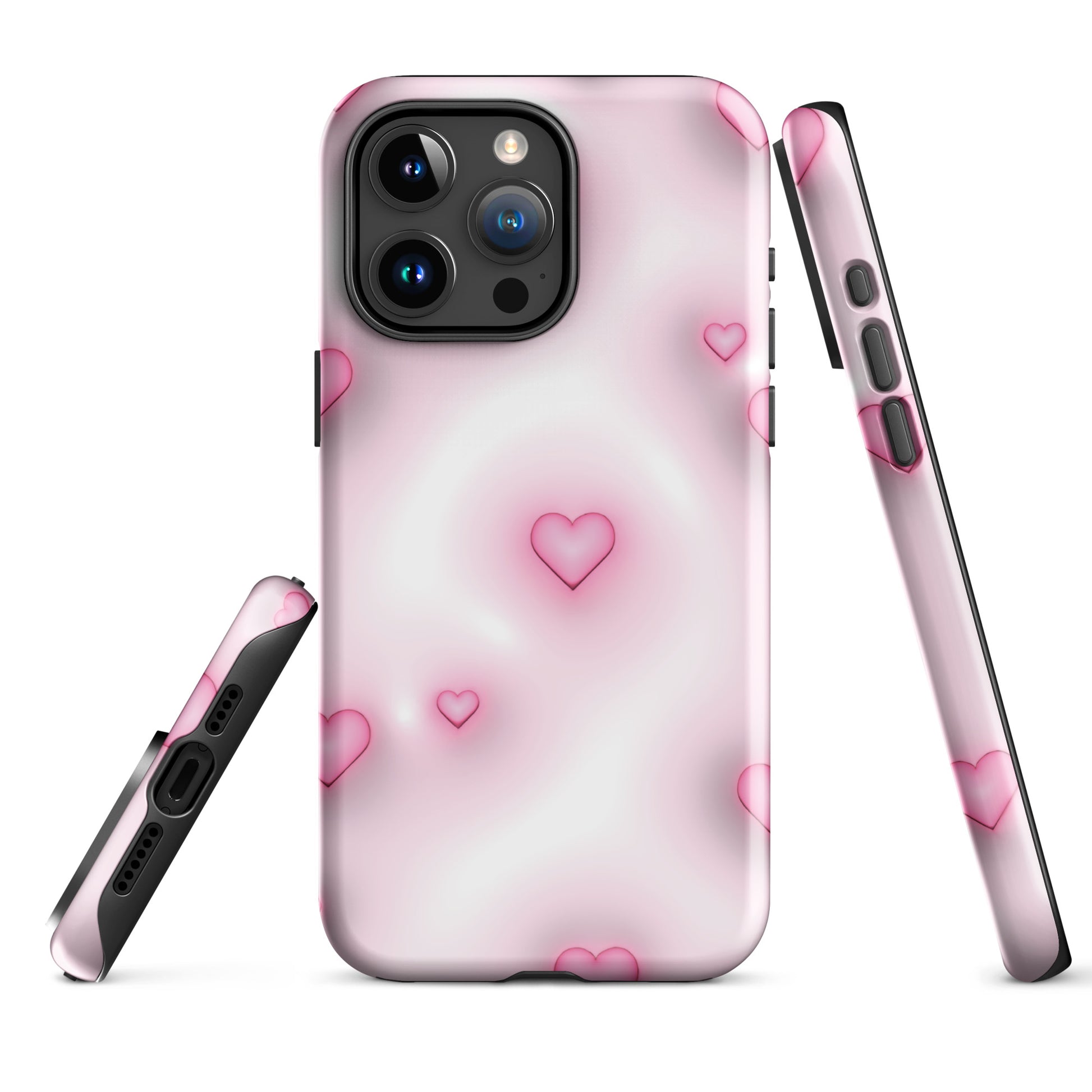 Pink Soft Hearts iPhone Case