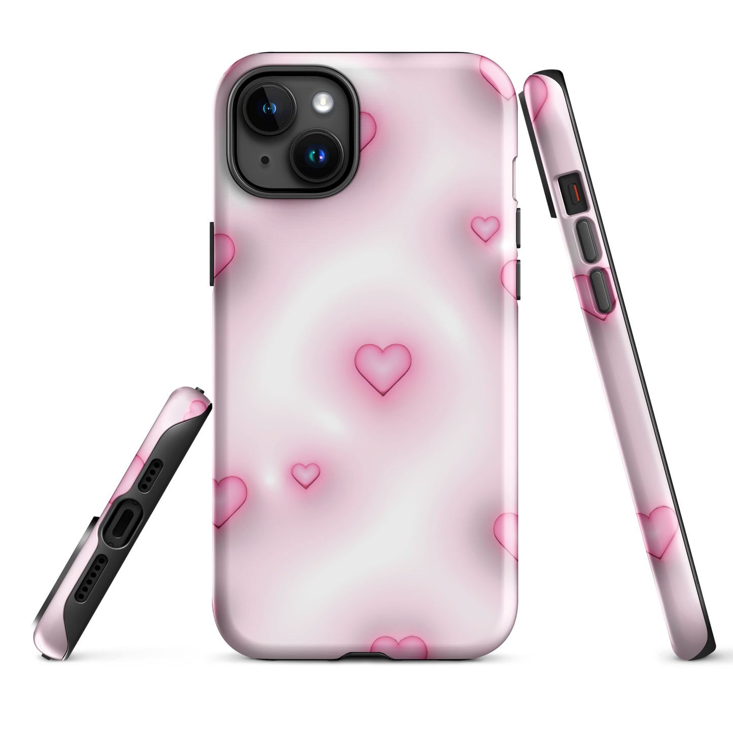 Pink Soft Hearts iPhone 14 Pro Case