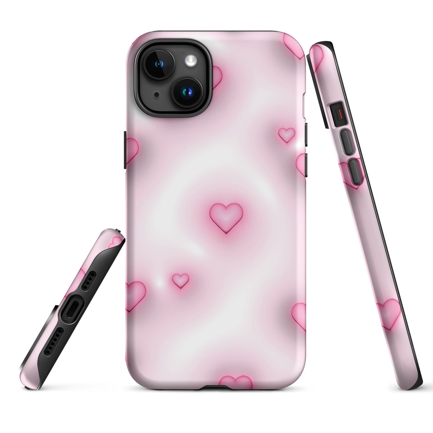 Pink Soft Hearts iPhone 15 Pro Max Case