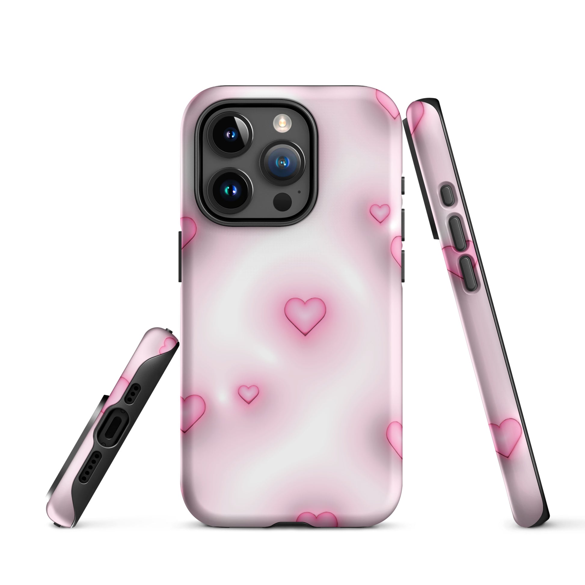 Pink Soft Hearts iPhone 15 Case