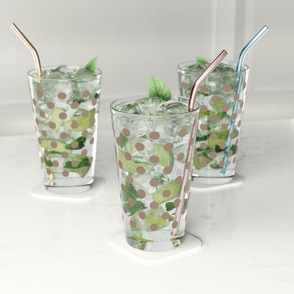 Polka Dot Pint Glasses Mocha Mousse