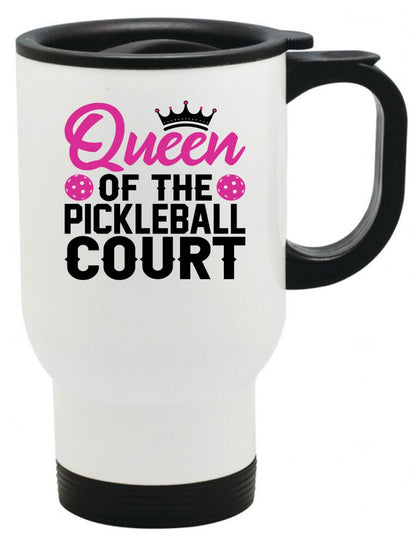 Queen of the Court Pickle Ball Travel Mug