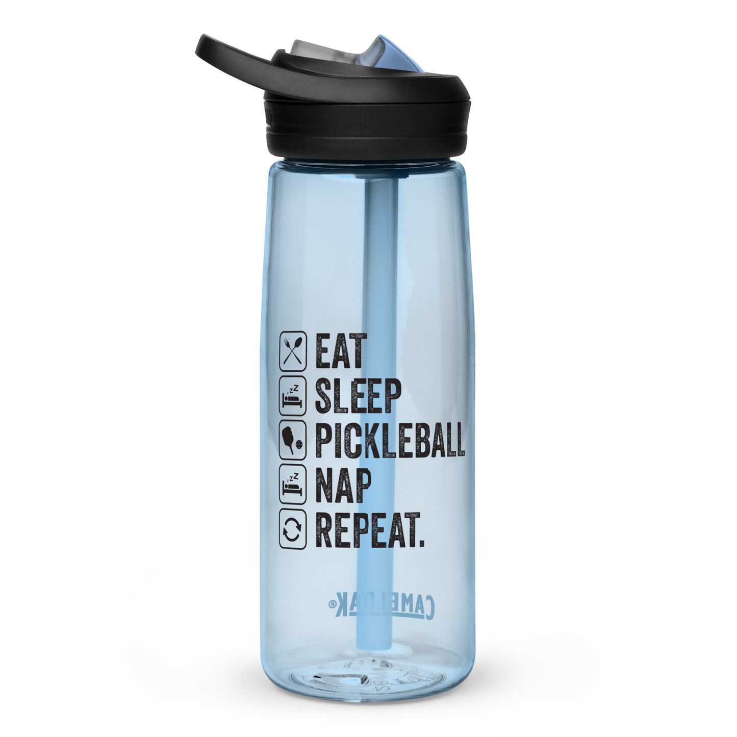 Pickleball Eat Sleep Pickleball Nap Repeat Sports Cambelbak Water Bottle Black Print