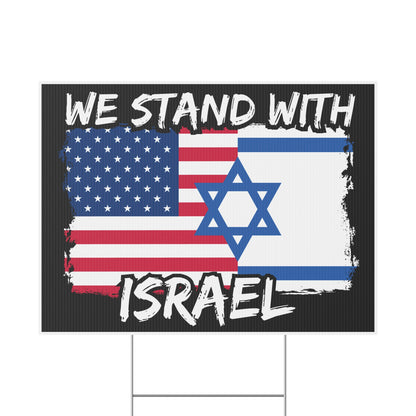 We Stand With Israel USA Flag Israel Flag Yard Sign