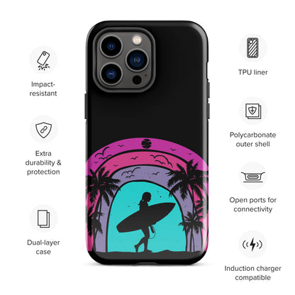 Surfer Girl at Night Tough Case for iPhone