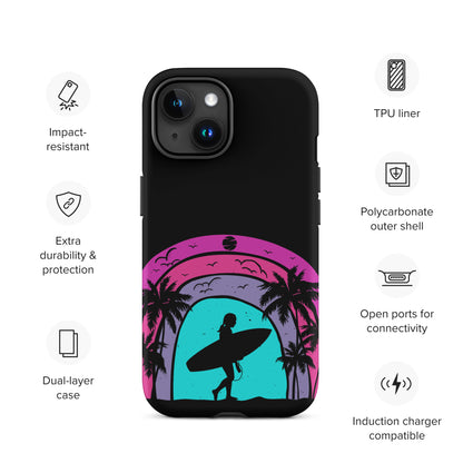 Surfer Girl at Night Tough Case for iPhone