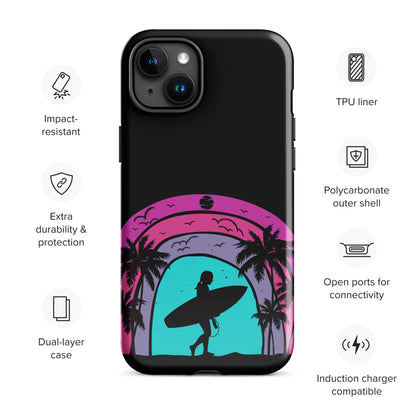 Surfer Girl at Night Tough Case for iPhone