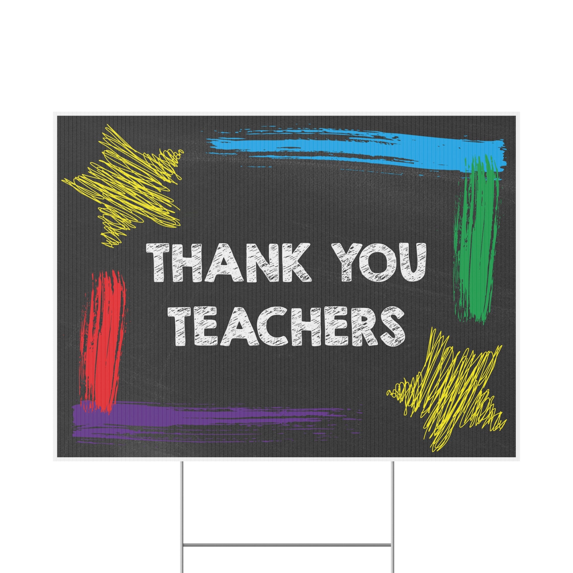 Teacher Appreciation Chalkboard Stars Yard Sign