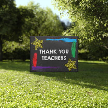 Teacher Appreciation Chalkboard Stars Yard Sign