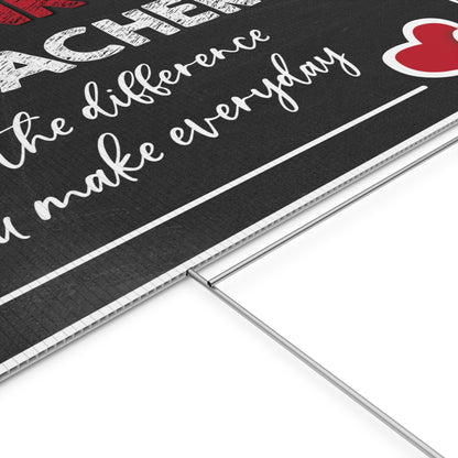 Thank You Teachers Chalkboard Hearts Yard Sign