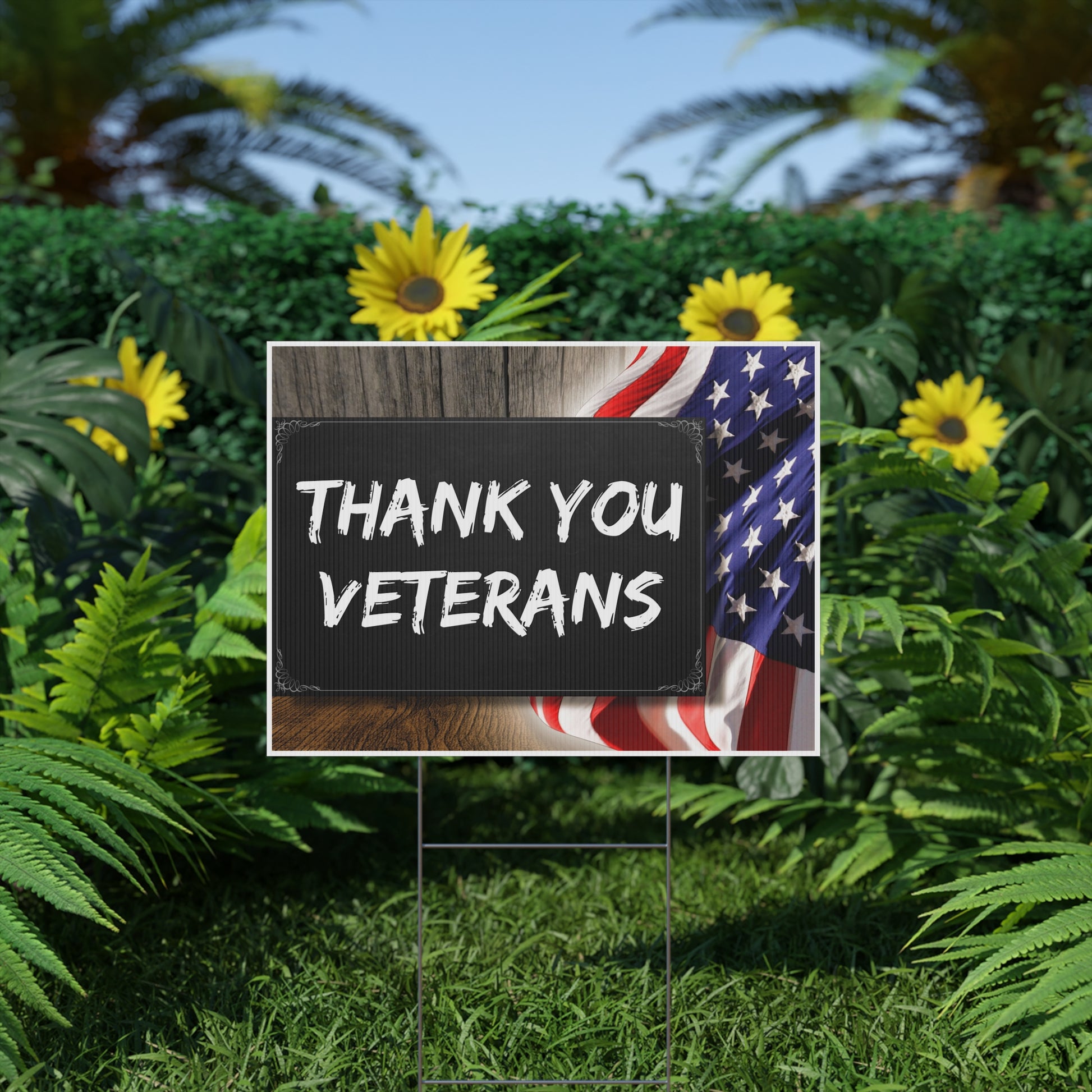 Thank You Veterans Yard Sign