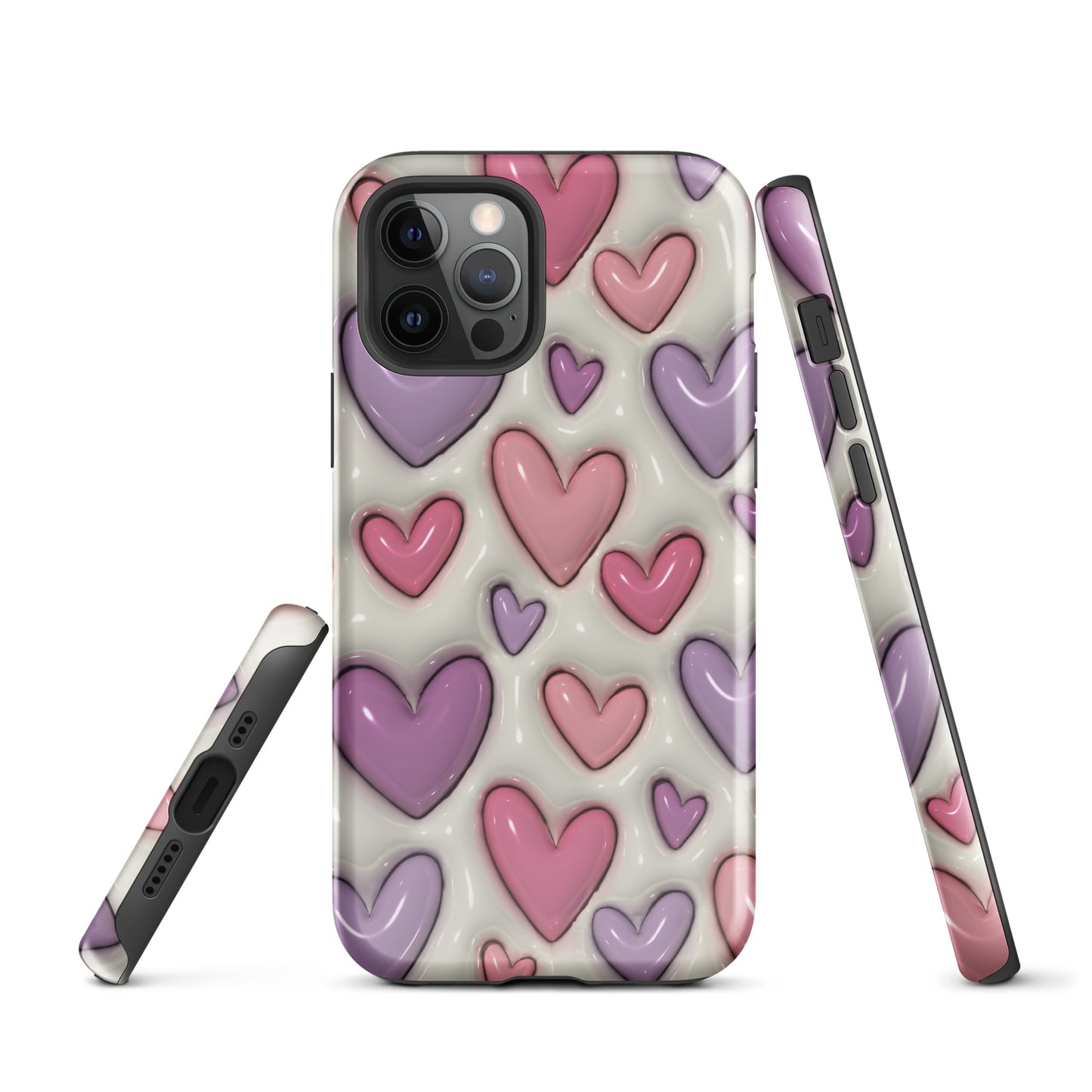 Hearts 3D Effect Tough Case for iPhone® Accessories Protection